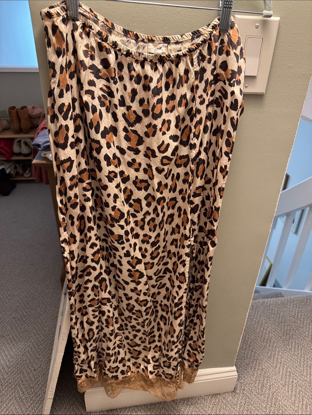 aerie Leopard Print Maxi Skirt in Cream, Brown and Black